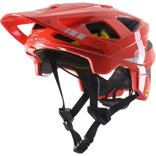 Alpinestars Vector Tech MIPS Bicycle Helmet Bright Red/Light Gray Glossy