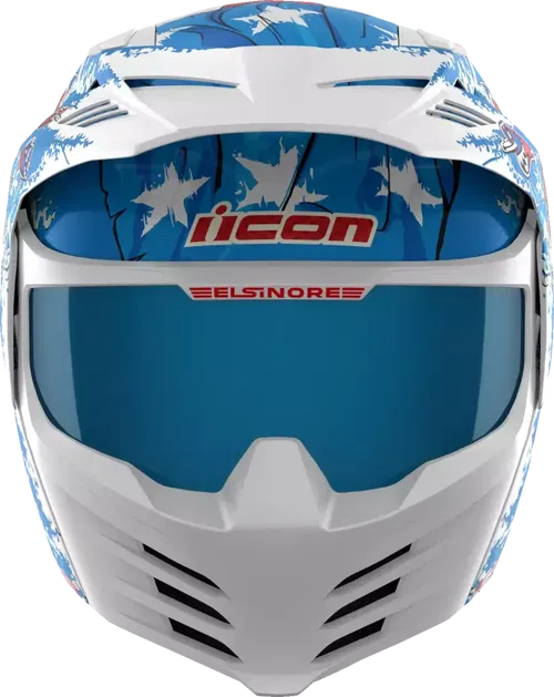 ICON Elsinore Motorcycle Street Full-Face Helmet American Basstard Blue