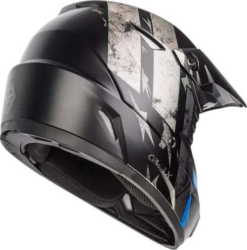GMAX D3466075 MX-46 PATRIOT OFF-ROAD HELMET MATTE BLACK/GREY/BLUE MD