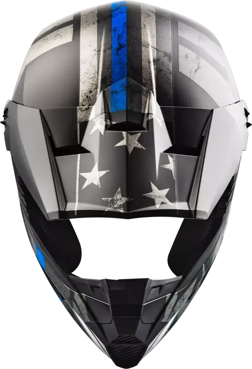 GMAX D3466075 MX-46 PATRIOT OFF-ROAD HELMET MATTE BLACK/GREY/BLUE MD
