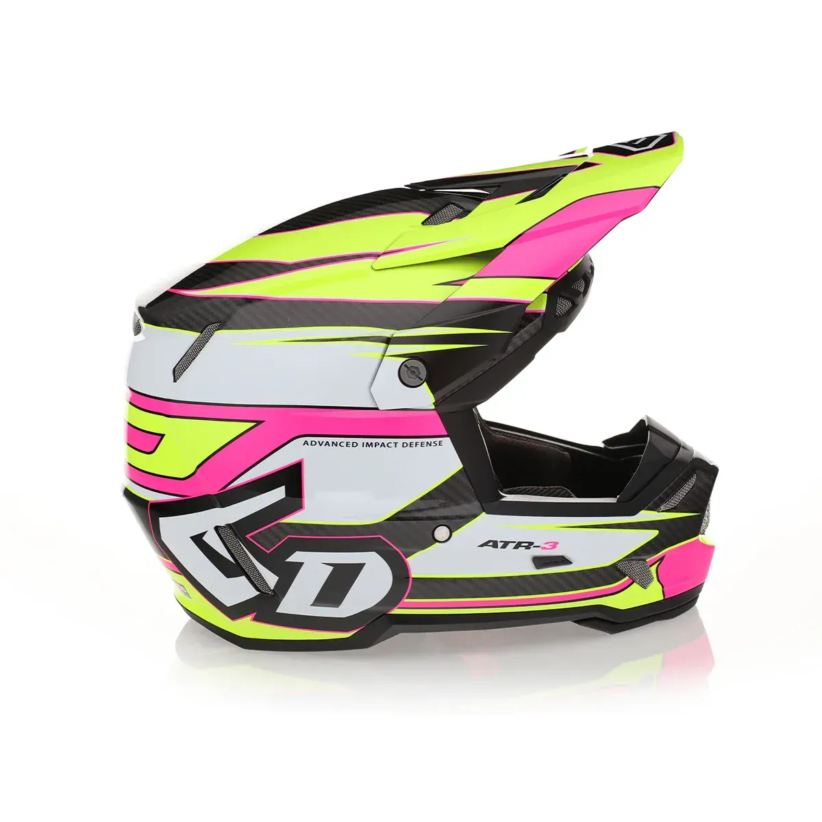 6D ATR-3 Hyper Offroad Helmet Gloss Neon Pink Yellow