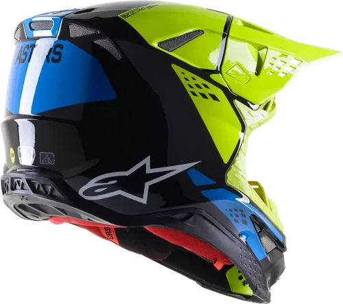 Alpinestars S.TECH S-M8 FACTORY HELMET BLK/YLW FLUO/BLUE GLOSSY XL