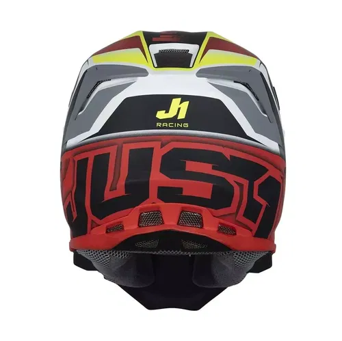 Just  1 J22F Frenetik Offroad Motocross Helmet Fire Fluo Yellow/Red/White