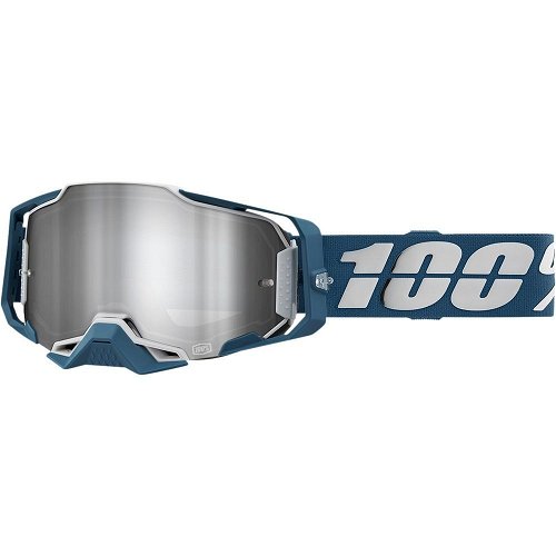 100% Offroad Motocross Armega Goggles Albar with Flash Silver Len 50005-00005