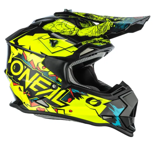 O'Neal Youth 2 Series Villain Offroad Motocross Kids Helmet Neon Yellow ATV UTV 