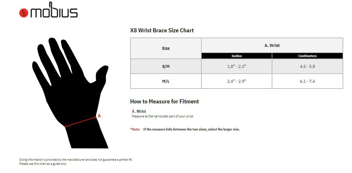 Mobius Adult Motocross X8 Wrist Brace White/Acid