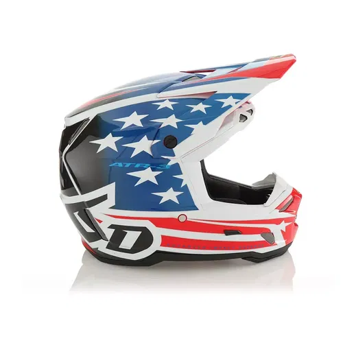 6D ATR-3 Patriot Offroad Motocross Dirt Bike Helmet Gloss Red White Blue