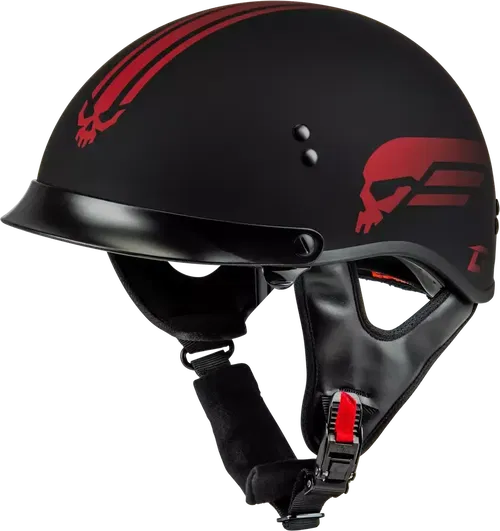 GMAX H96511325 HH-65 RETRIBUTION HELMET W/PEAK MATTE BLACK/RED MD