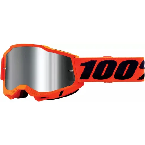 100% 50221-252-05 Accuri 2 Offroad MX Goggles Neon Orange with Silver Mirror Len