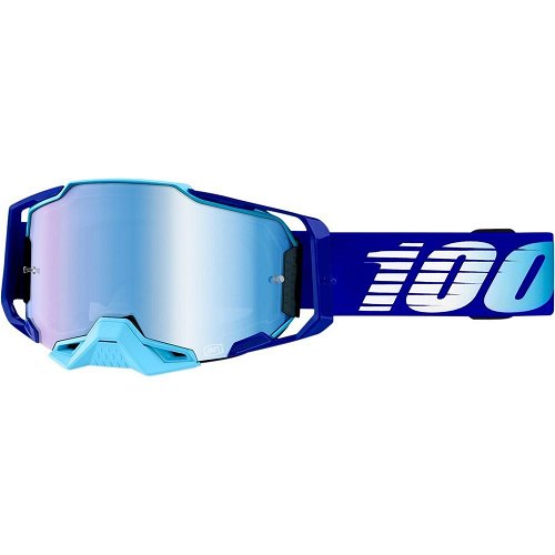 100% Armega Offroad Motocross Goggles Royal with Blue Mirror Len 50005-00004