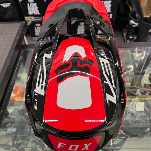 Fox Racing V3 EFEKT Helmet Flo Red - Size Small