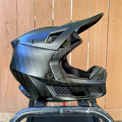 Fox Racing Black V3 Black Carbon MX Helmet Size Medium