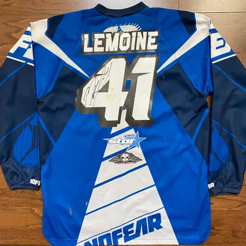 Matt Lemoine Signed Race Worn Star Yamaha No Fear AMA Supercross Jersey