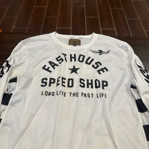 Fasthouse Vented 2xl White And Black Jersey