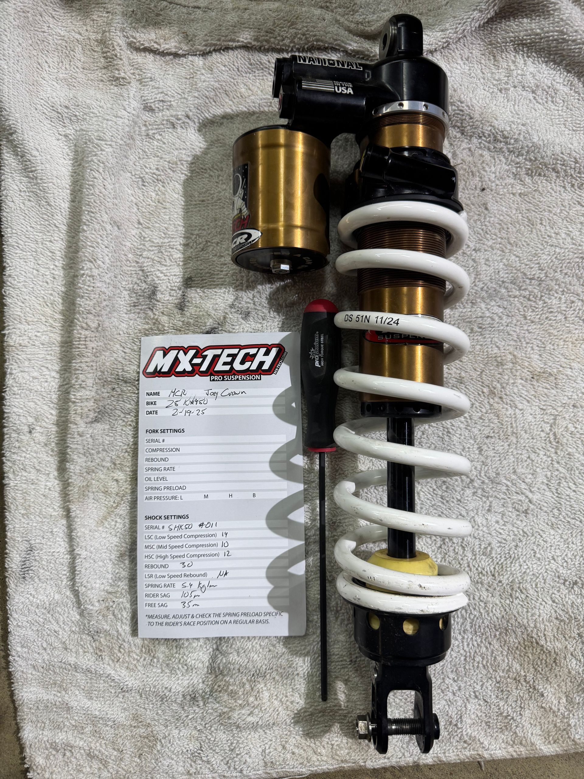 Mx-Tech National Shock For Kx 450f