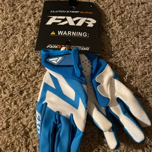 FXR Clutch Strap Blue Gloves - Size S