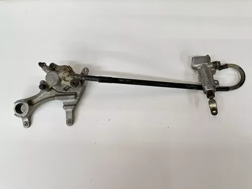 OEM 06 07 08 KAWASAKI KX450F REAR BRAKE CALIPER & MOUNT W MASTER CYLINDER & LINE