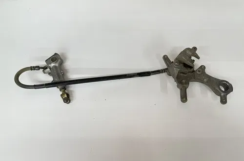 OEM 06 07 08 KAWASAKI KX450F REAR BRAKE CALIPER & MOUNT W MASTER CYLINDER & LINE