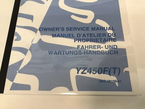 YAMAHA YZ450F OWNERS SERVICE MANUAL 5XD-28199-81