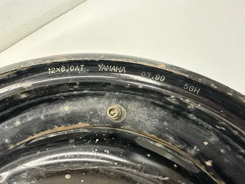 USED OEM 03-08 YAMAHA 660 GRIZZLY STOCK BLACK FRONT WHEEL RIM  12X6