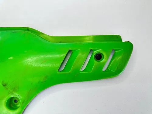 USED OEM 88-04 KAWASAKI KX 500 KX500 GREEN RIGHT SIDE PANEL COVER NUMBER PLATE
