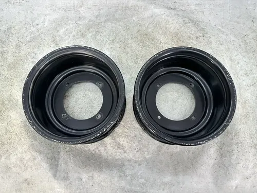 USED OEM 07-11 POLARIS OUTLAW 525 IRS S 450 MXR STOCK BLACK FRONT WHEEL RIM SET