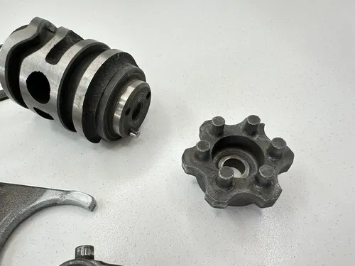 USED OEM 87 88 89 KAWASAKI KX250 KX 250 GEAR SHIFT DRUM & FORKS ASSY