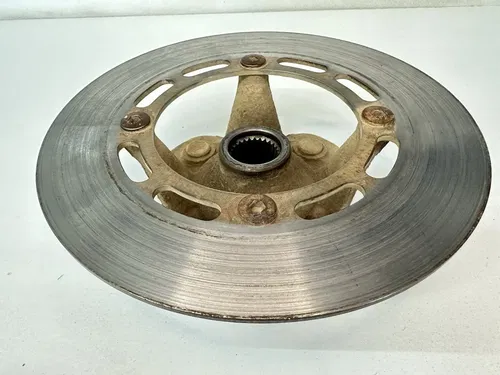 USED OEM 03-08 YAMAHA 660 GRIZZLY LEFT RIGHT FRONT WHEEL RIM HUB & ROTOR ASSY