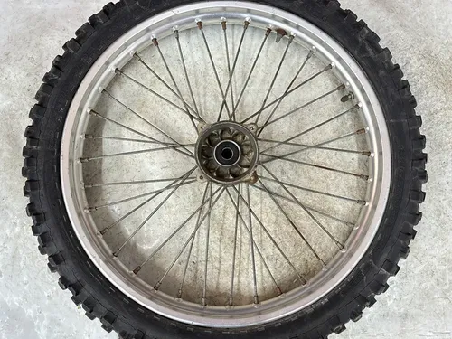 USED OEM 1990 90 1991 91 KAWASAKI KX125 KX 125 FRONT 21" WHEEL RIM & HUB ASSY