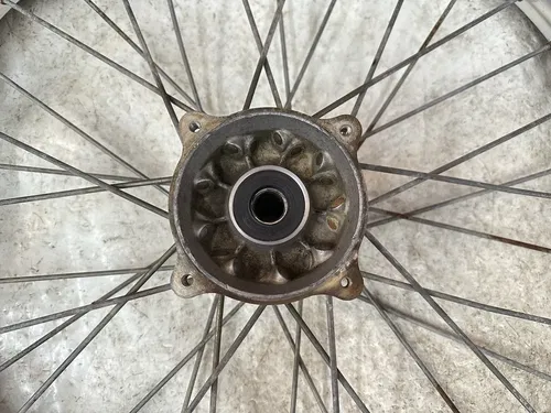 USED OEM 1990 90 1991 91 KAWASAKI KX125 KX 125 FRONT 21" WHEEL RIM & HUB ASSY