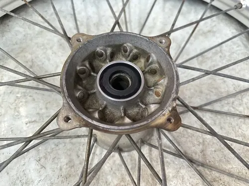 USED OEM 1990 90 1991 91 KAWASAKI KX125 KX 125 FRONT 21" WHEEL RIM & HUB ASSY