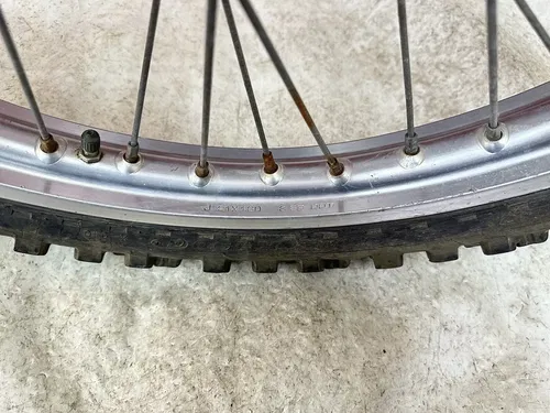 USED OEM 1990 90 1991 91 KAWASAKI KX125 KX 125 FRONT 21" WHEEL RIM & HUB ASSY