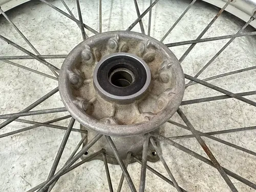 USED OEM 1990 90 1991 91 KAWASAKI KX125 KX 125 FRONT 21" WHEEL RIM & HUB ASSY