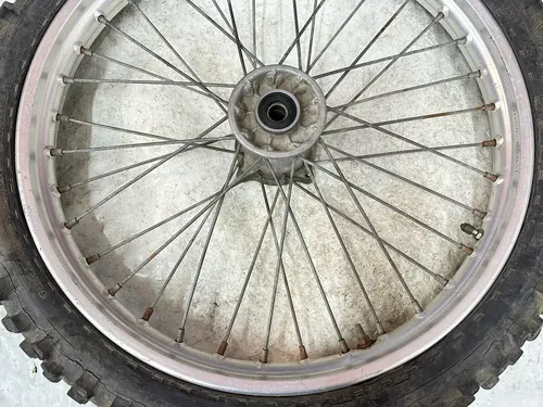 USED OEM 1990 90 1991 91 KAWASAKI KX125 KX 125 FRONT 21" WHEEL RIM & HUB ASSY