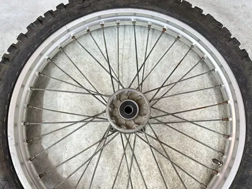 USED OEM 1990 90 1991 91 KAWASAKI KX125 KX 125 FRONT 21" WHEEL RIM & HUB ASSY