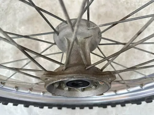 USED OEM 1990 90 1991 91 KAWASAKI KX125 KX 125 FRONT 21" WHEEL RIM & HUB ASSY