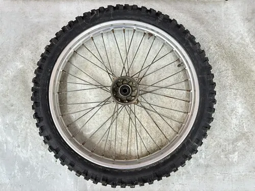 USED OEM 1990 90 1991 91 KAWASAKI KX125 KX 125 FRONT 21" WHEEL RIM & HUB ASSY