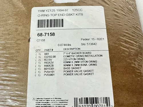 NEW 94 95 96 97 YAMAHA YZ125 YZ 125 COMETIC TOP END GASKET KIT C7158