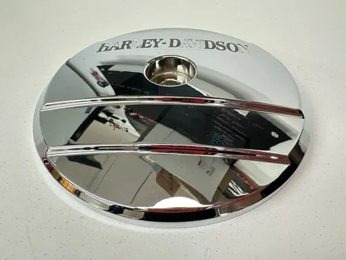 HD HARLEY DAVIDSON OVAL AIR FILTER CLEANER CHROME CENTER COVER INSERT 5 1/8"