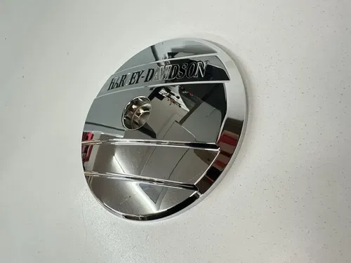 HD HARLEY DAVIDSON OVAL AIR FILTER CLEANER CHROME CENTER COVER INSERT 5 1/8"