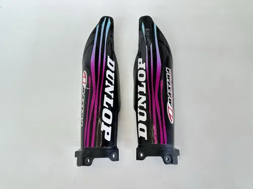 USED 09-15 KAWASAKI KX250F KX450F BLACK LOWER FORK GUARDS GUARD SET PAIR
