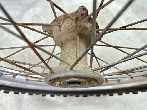 OEM 1989 89 KAWASAKI KX125 KX250 KX 125 250 500 FRONT WHEEL RIM & HUB ASSY 21"