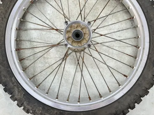 OEM 1989 89 KAWASAKI KX125 KX250 KX 125 250 500 FRONT WHEEL RIM & HUB ASSY 21"