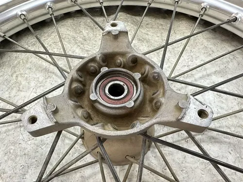 #2 USED OEM 90-01 SUZUKI RM 80 RM80 COMPLETE 17" FRONT WHEEL RIM & HUB ASSY
