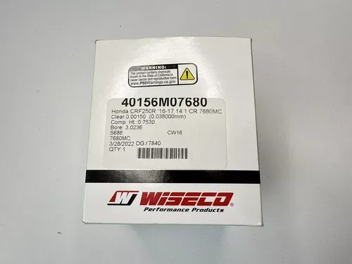 16 17 HONDA CRF250R WISECO STD STOCK 76.80MM BORE PISTON & RINGS KIT 40156M07680
