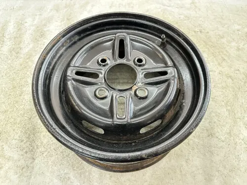 USED OEM 97-02 YAMAHA 350 WOLVERINE 4X4 BLACK FRONT WHEEL RIM 12X6