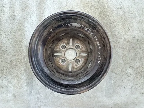 USED OEM 97-02 YAMAHA 350 WOLVERINE 4X4 BLACK FRONT WHEEL RIM 12X6