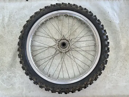 #2 OEM 02-10 YAMAHA YZ 125 250 YZ250F YZ450F SILVER 21" FRONT WHEEL RIM & HUB