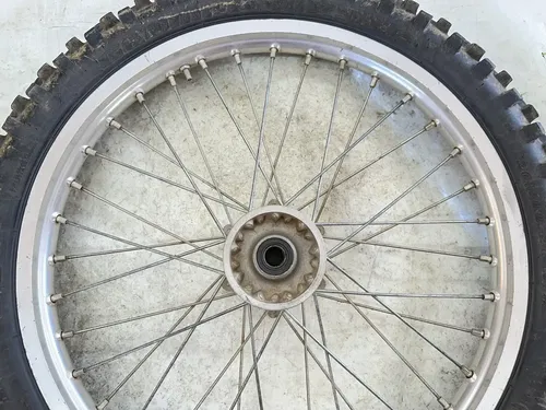 #2 OEM 02-10 YAMAHA YZ 125 250 YZ250F YZ450F SILVER 21" FRONT WHEEL RIM & HUB