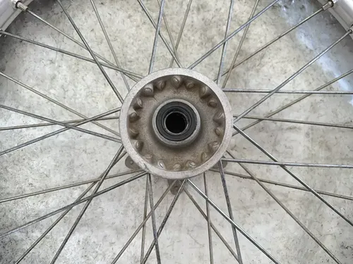 #2 OEM 02-10 YAMAHA YZ 125 250 YZ250F YZ450F SILVER 21" FRONT WHEEL RIM & HUB